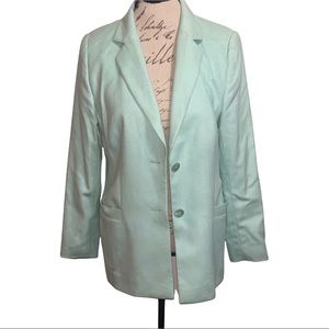 Escada 2 button silk and cashmere mint blazer